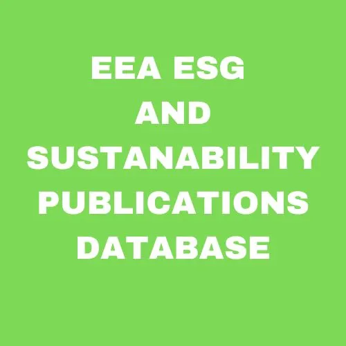 EEA ESG and Sustainability Publications Database