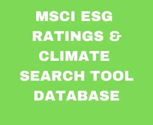 MSCI ESG Ratings & Climate Search Tool Database