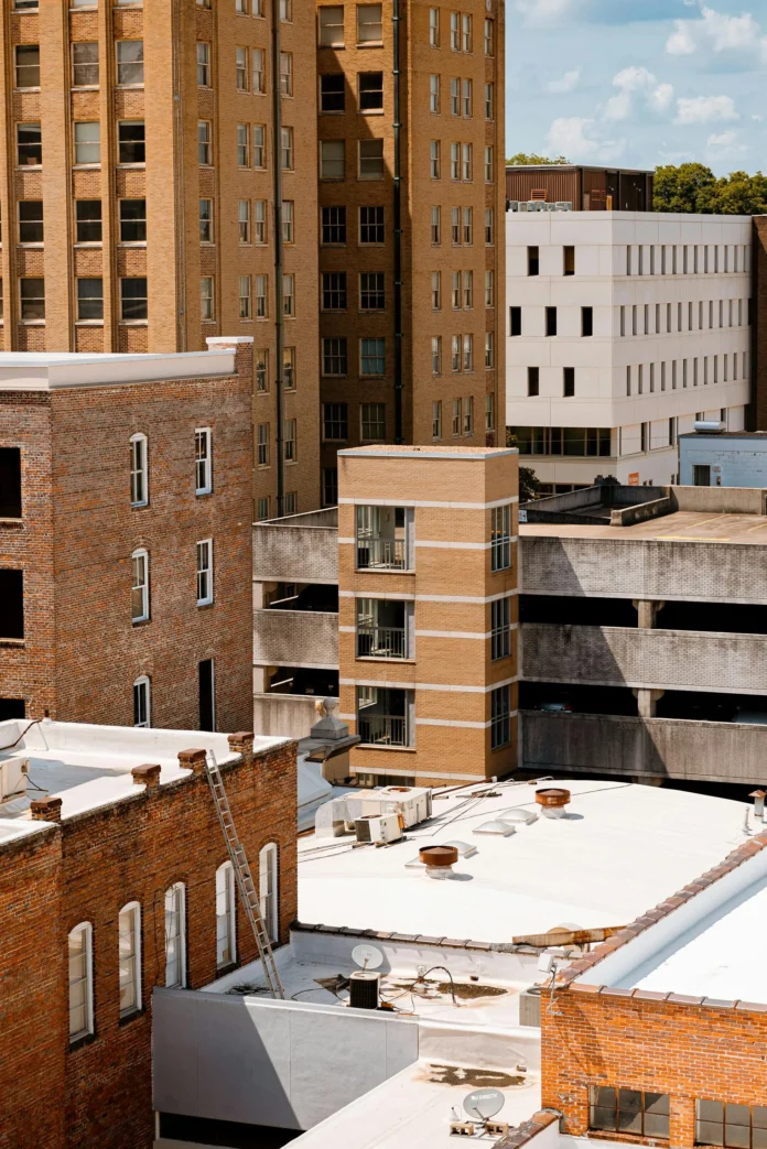Urban buildings and business offices in downtown Mississippi, representing the focus of the Mississippi Business Entity Search.